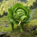 Smoking Lettuce Pig logo